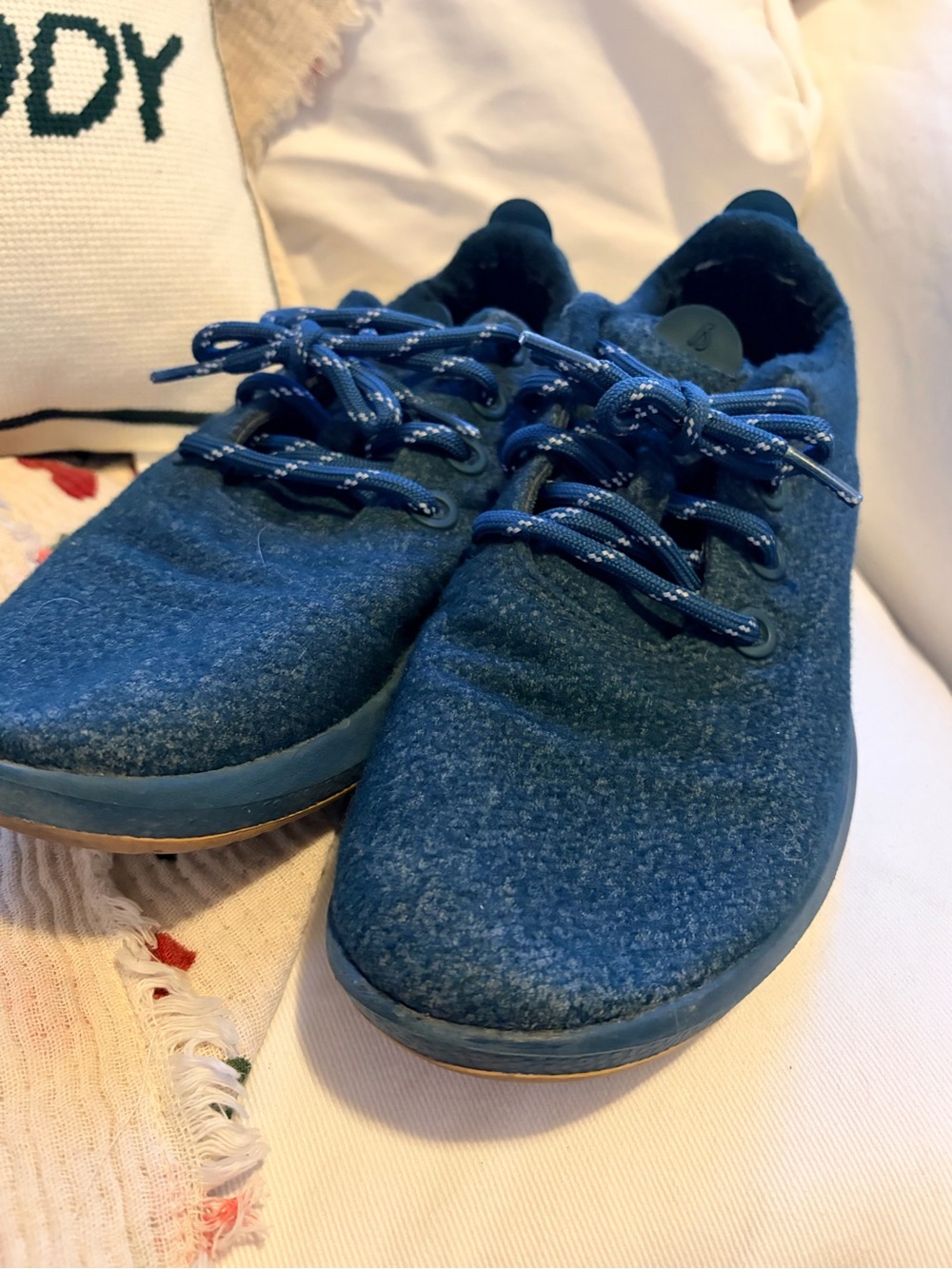 allbirds Teal Wool Lace-Up Sneakers